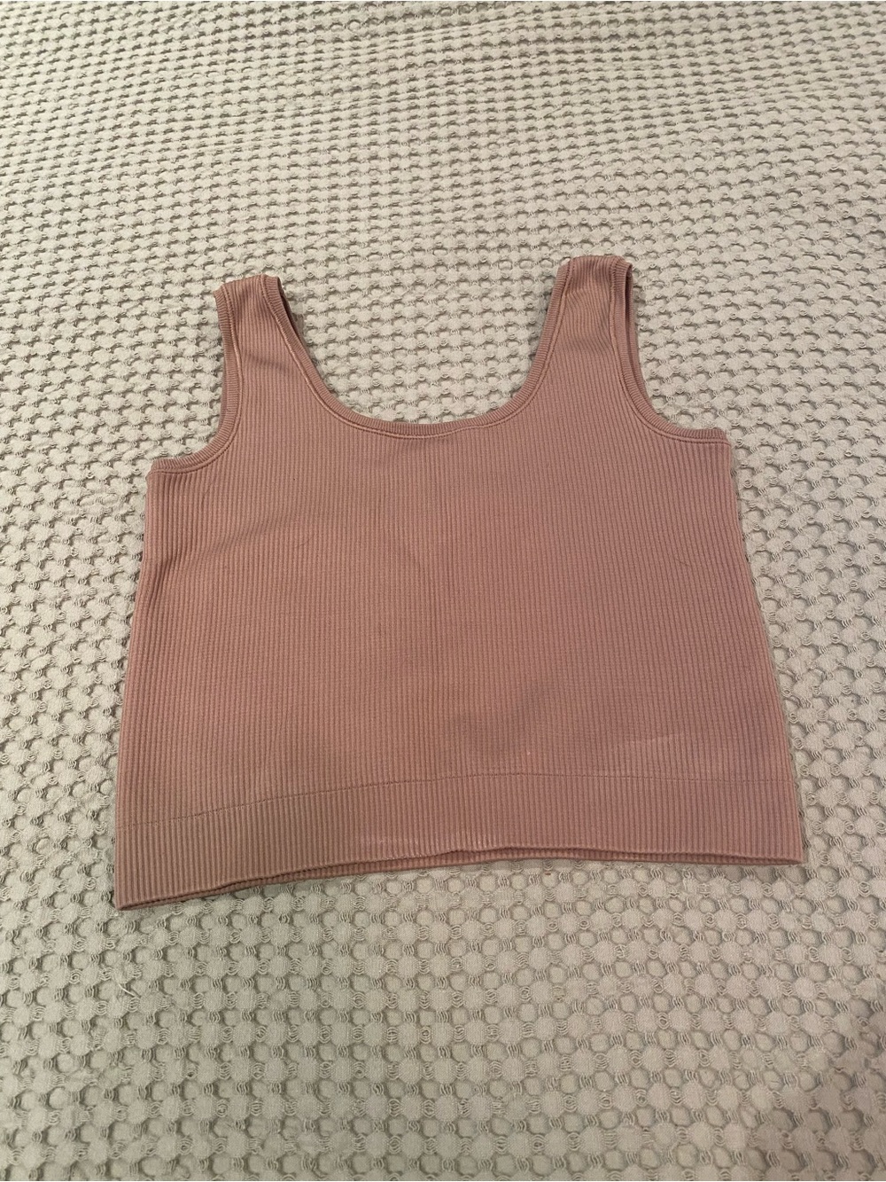 Ribbed Tank Crop Top in tan shade